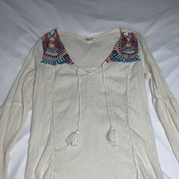 Billabong Boho Long Sleeves Button Up Top Size L - Picture 1 of 7